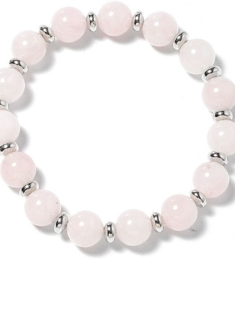 Galilea Rose Quartz Delicate Pink Beaded Stretch Bracelet, New in Gift Box